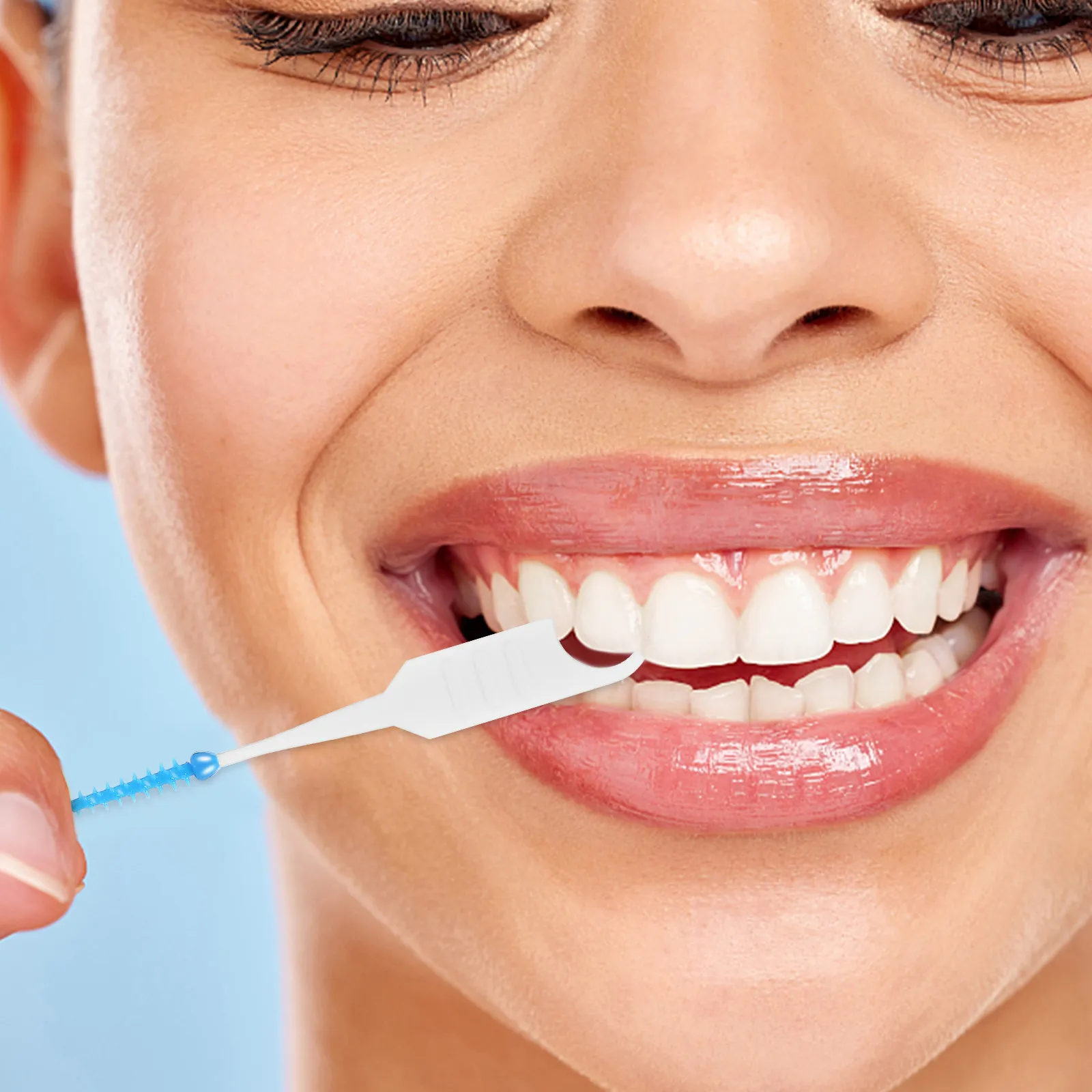 400Pcs 치간 브러쉬 이중 끝단 일회용 실리콘 이쑤시개 브러쉬 교정기용 딥 클린 치아 청소 도구 구강 관리