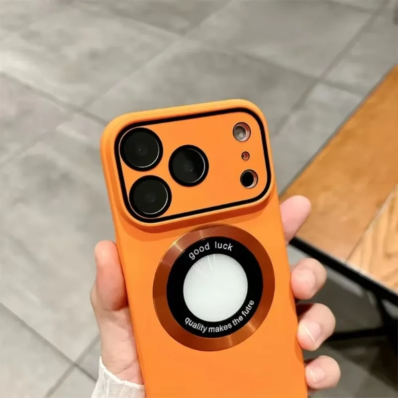 Luxury Frosted Solid Color Case with Magnetic Camera Protection