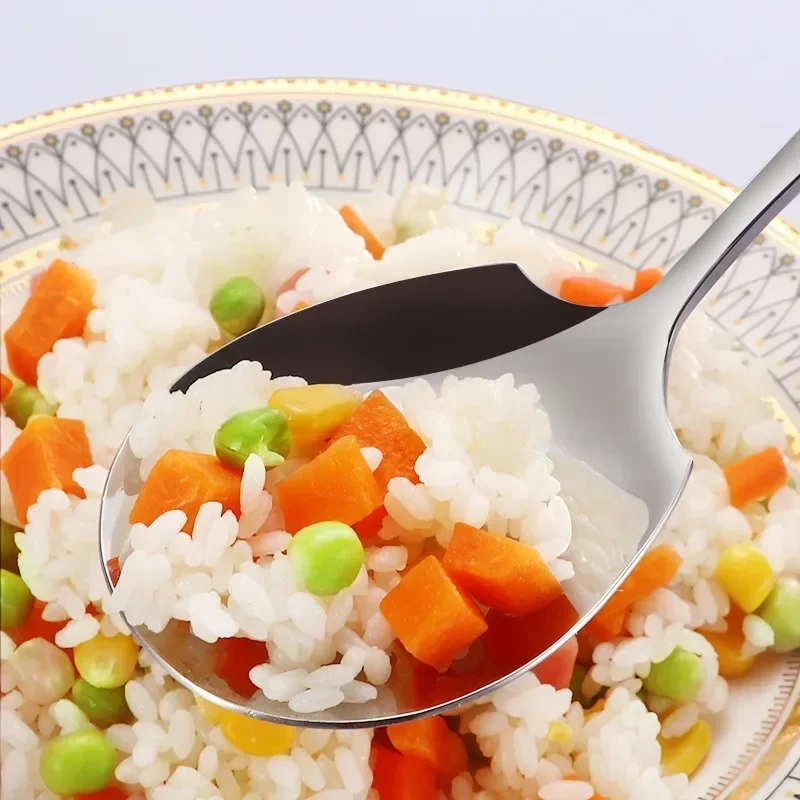 Stainless Steel Long Handle Soup Spoon Silver Tableware