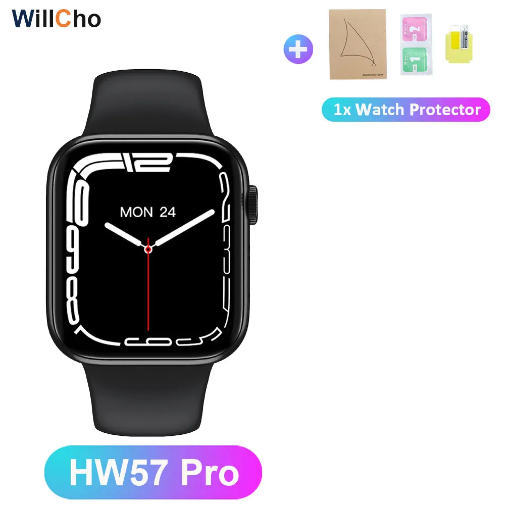 HW57 Pro SmartWatch Men Wireless Charge Voice Assistant QR code Alipay BT Call Watch For Women NFC Smart Watch pk w27pro hw37pro 