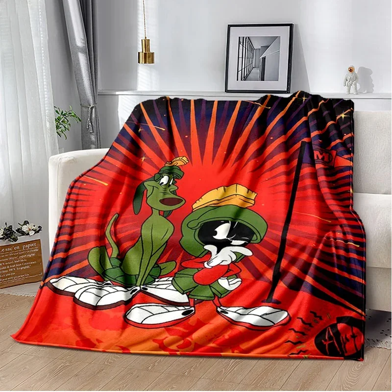 Marvin The Martian Animal Funny Throws Blanket Hiking Picnic Super Soft Quilt Bed Thermal Kawaii Flannel Blanket birthday gift 6