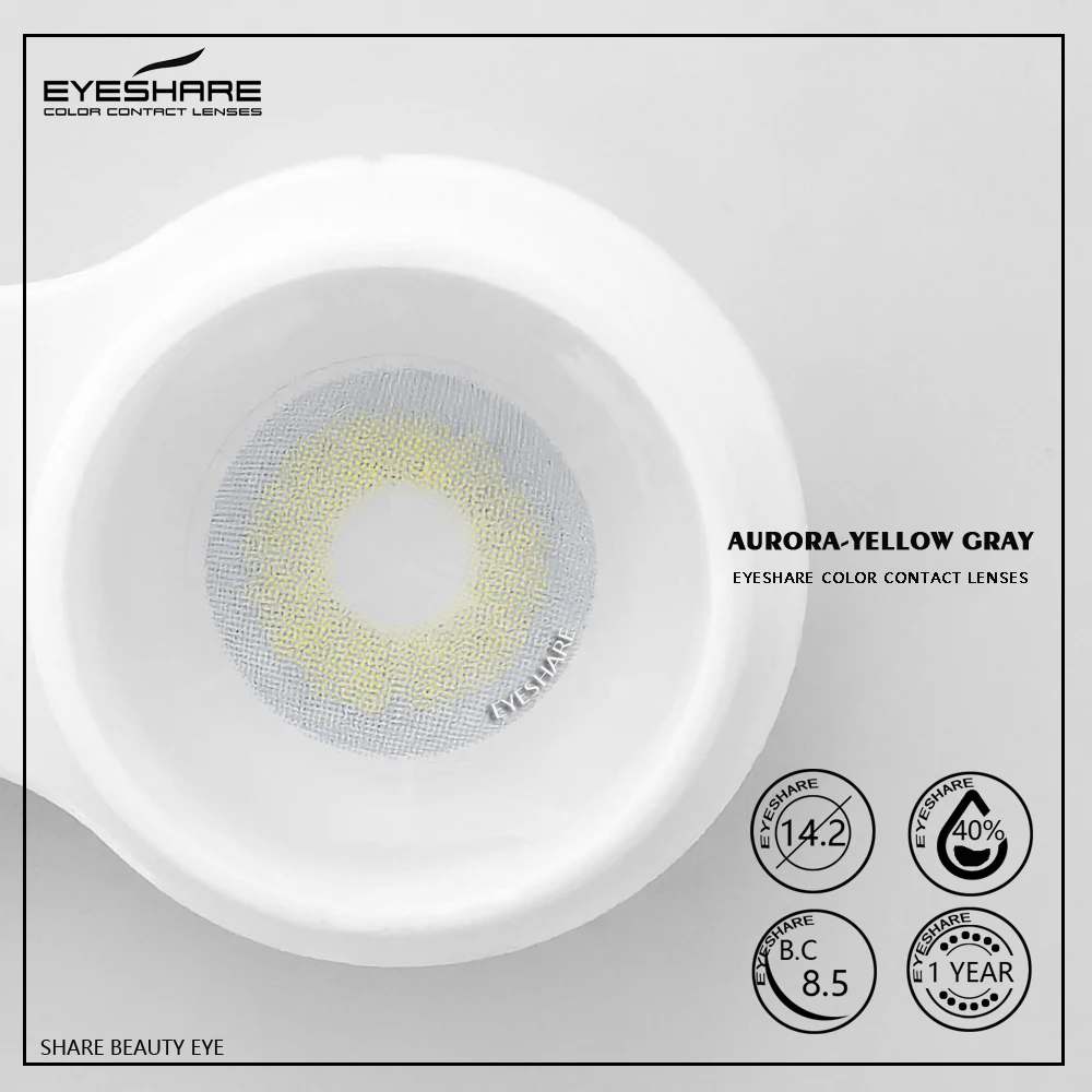 EYESHARE 1 Pair Color Contact Lenses for Eyes Beautiful Pupil Contact Lens Yearly Use Cosmetic Beauty Eye Lenses Colored Lenses