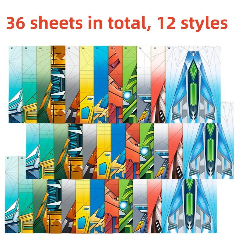 36Pcs Children' Origami Airplane Parent-Child Full-Color Handmade Toy...