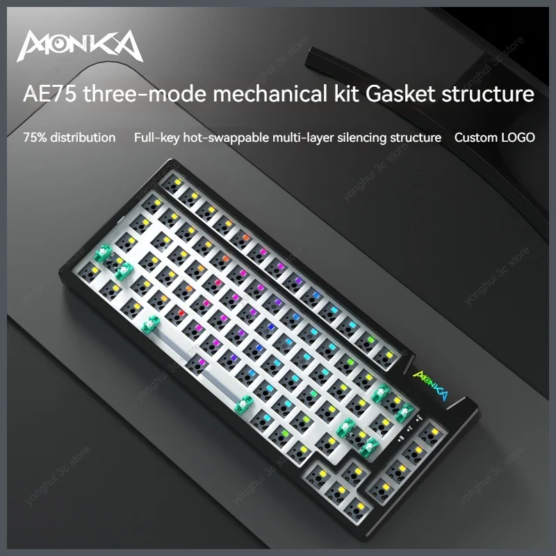 MonkaAe75GamingMechanicalKeyboardKit75Layout81KeysGasketHot