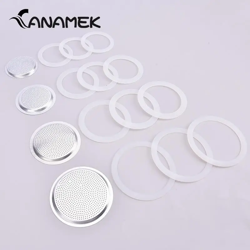 Espresso Coffee Maker Coffee Maker Coffee Pot Espresso Maker Moka Express Coffee Bottle Replacement Compatible 3 Silicone Gaskets And 1Pc Aluminum Filter Moka Pot With 3/6/9/12 Cup