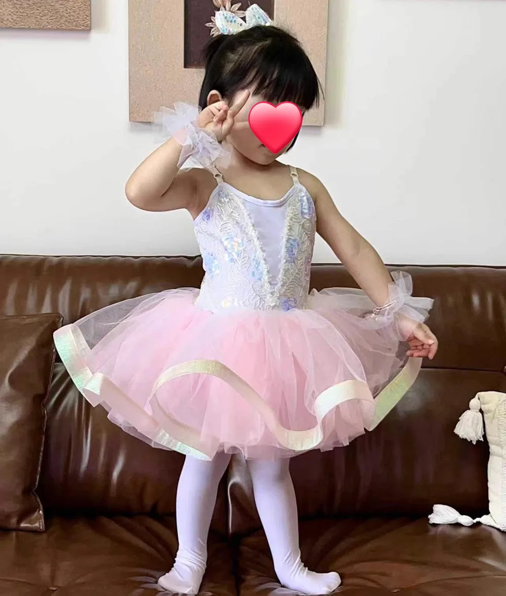 فستان رقص يوم الأطفال فتاة الباليه هدية عيد ميلاد الترتر الباليه الاطفال ملابس فساتين الأميرة الصيفية الفتيات الزي