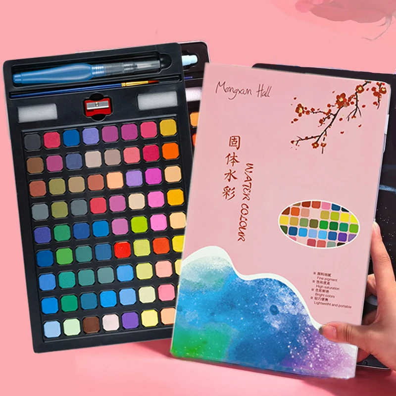 50/72/90 Colors Solid Watercolor Pigment Set Neone Metallic Pearlescent  Watercolor Paint For Drawing Art Supplie - Water Color - AliExpress