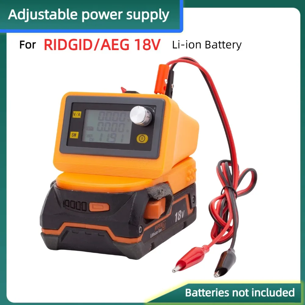 Portable DC 6V-55V To 0-50V 5A 8A 250W 400W CNC Adjustable Power Converter, FOR RIDGID/AEG 18V Li-ion Battery (NO Battery) portable bps18d 20v to 18v battery adapter replacement compatible fireproof abs usb battery converter for porter accessories