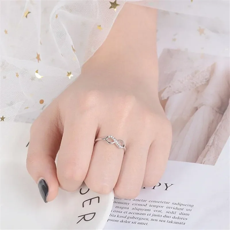 Wedding Rings Creative Crystal Twist Infinity Wedding Rings For Woman Fashion Hip Hop Party Wedding Gift Statement Jewelry Gift Кольцо Женское