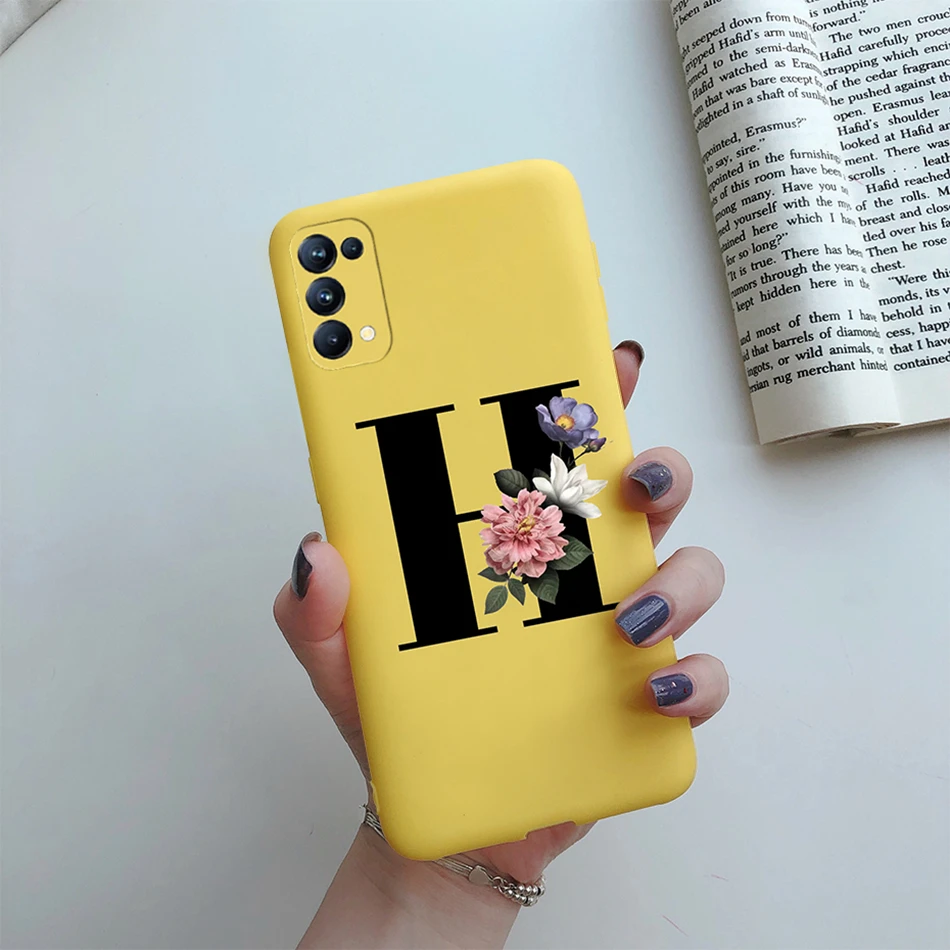 For OPPO Reno5 5G Case Custom Name Gold Letters Silicone Fundas Soft TPU Phone Cover For OPPO Reno 5 Reno5 Pro Find X3 Lite Case 