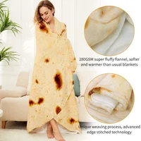 Funny Round Corn Tortilla Blanket Soft Throw Blanket for Bed Fleece Sofa Plaid Plush Bedspreads Winter Warm Flannel Wrap Blanket 1