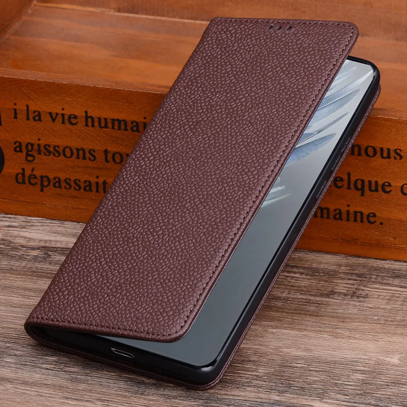 Hot Sales Luxury Genuine Leather Flip Phone Case For Zte Nubia Z50s Pro Leather Half Pack Phone Cover Procases Shockproof