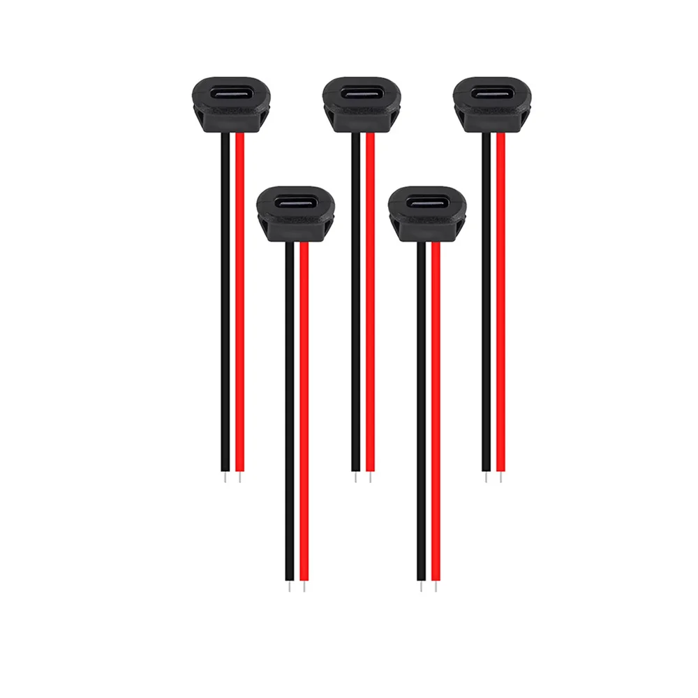 Waterproof USB-C Connector with Fast Charging Female Socket, 5/10PCS Pack