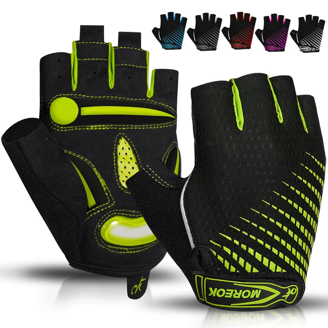 MOREOK Bike Cycling Gloves Half Finger Breathable 5MM Gel Pads  Bicycle Gloves Shock-Absorbing Mountain Bike Road Biking Gloves 1