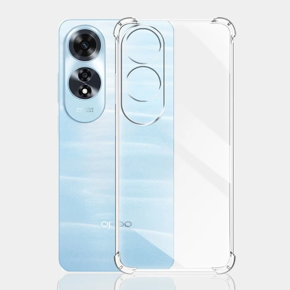 Clear Shockproof Silicone Soft Phone Case for Oppo A60 – Enhanced Protective Cover