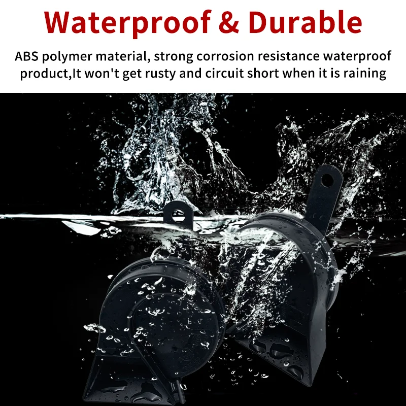 2PCS Trumpet Horn 12V Automotive General 410/510Hz Car Horn Waterproof Auto Snail Whistle Bass Speakers Dual Tone Speaker