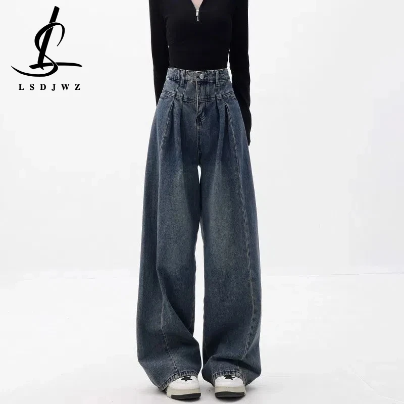 Women's Jeans 2023 Trend Y2k Straight Leg Jeans Woman High Waist