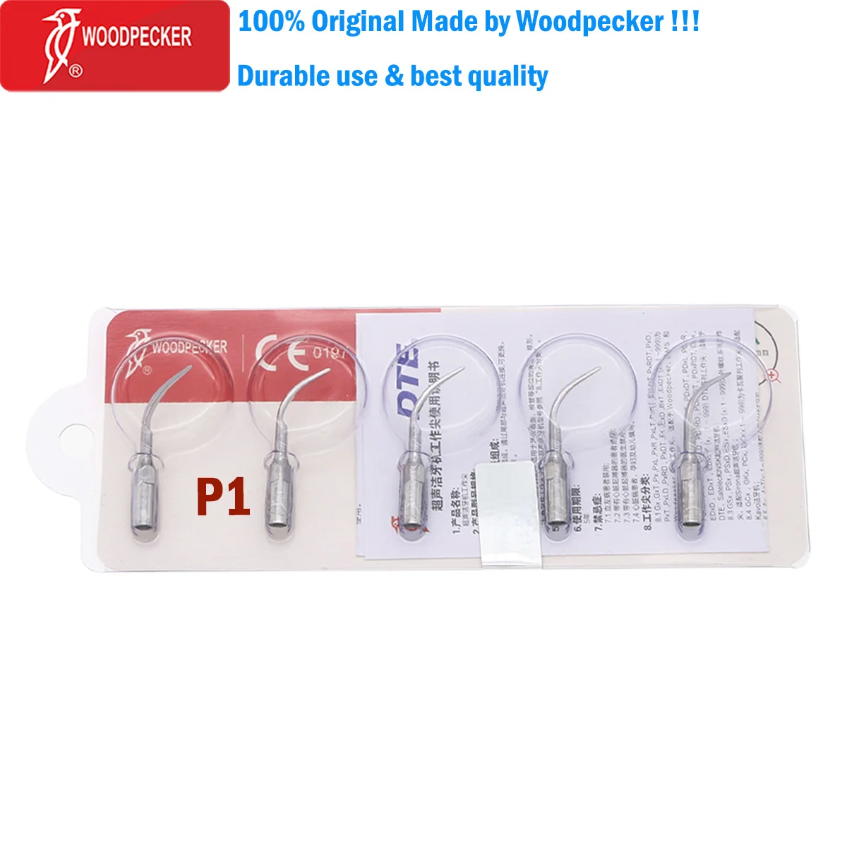 

5Pcs Woodpecker Dental Ultrasonic Scaler Scaling Tips P1 Fit EMS UDS Scaler