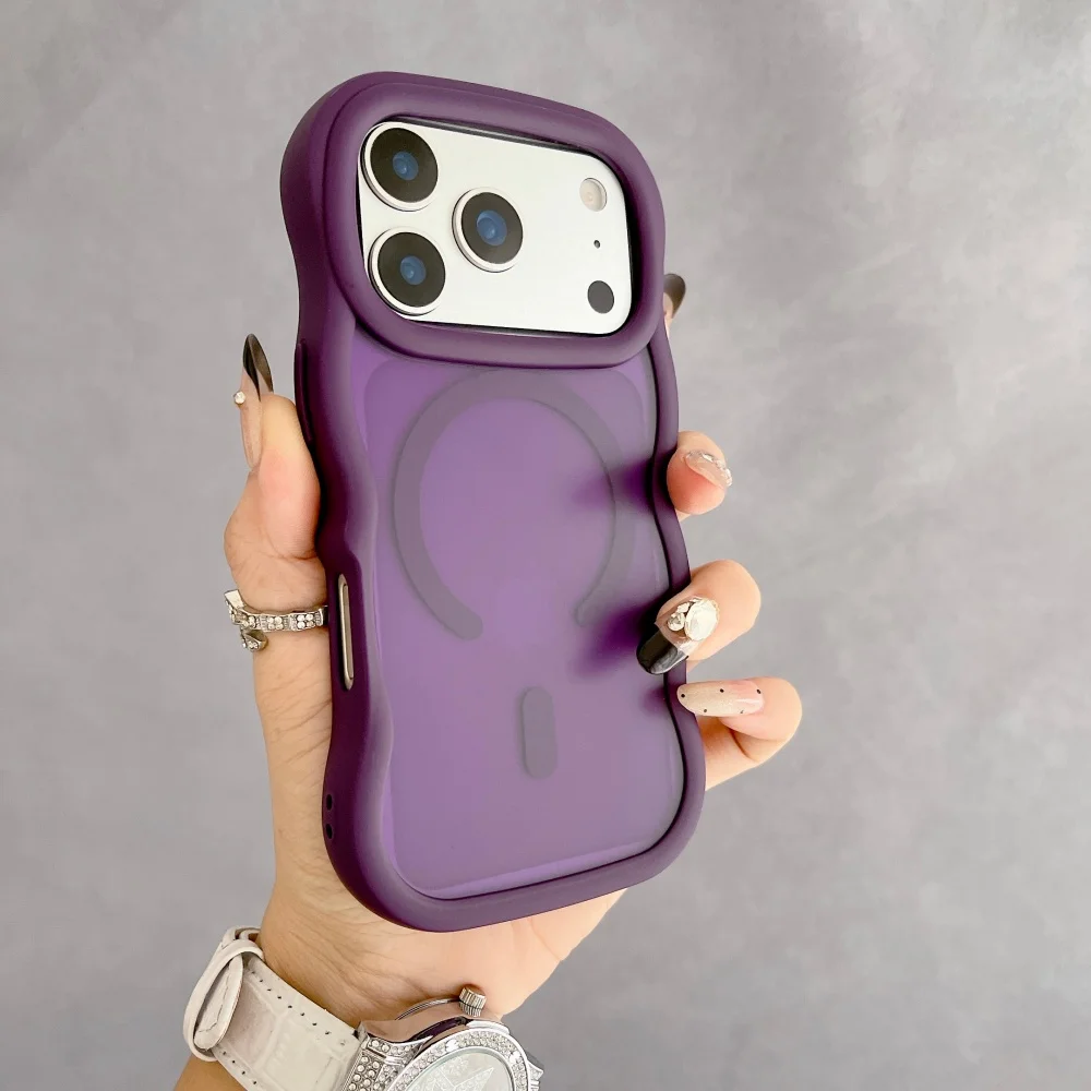 Stylish Candy Wave Matte Phone Case with Magsafe Compatibility