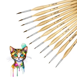 11 - Piece Precision Fine Detail Paint Brush Set - Perfect for Intricate Art and Craft Projects (11 Wood Detail)