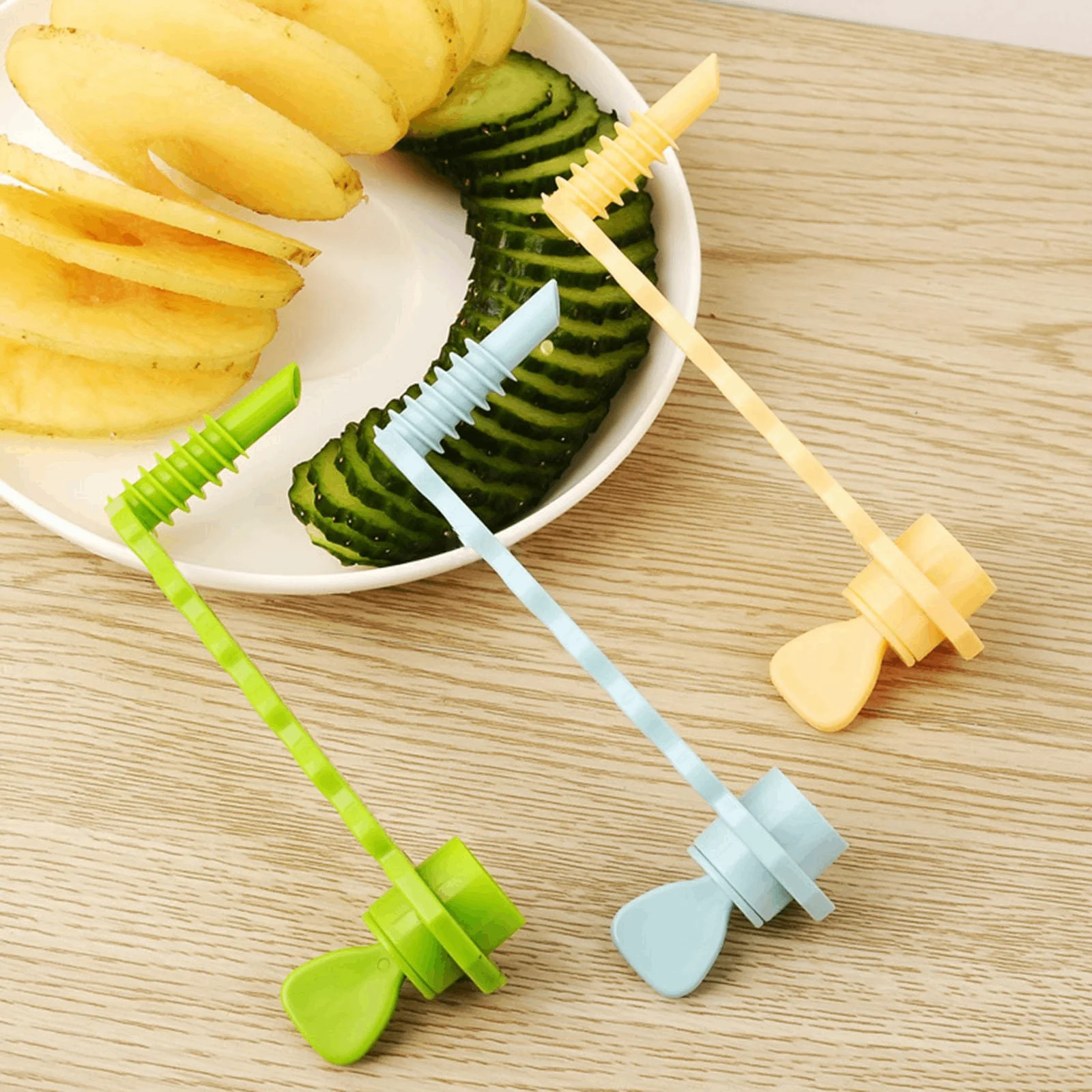 Handheld Spiral Potato Cutter Easy Carrying Lightweight Reusable Multipurpose for Kitchen Camping Household Restaurant Barbecue