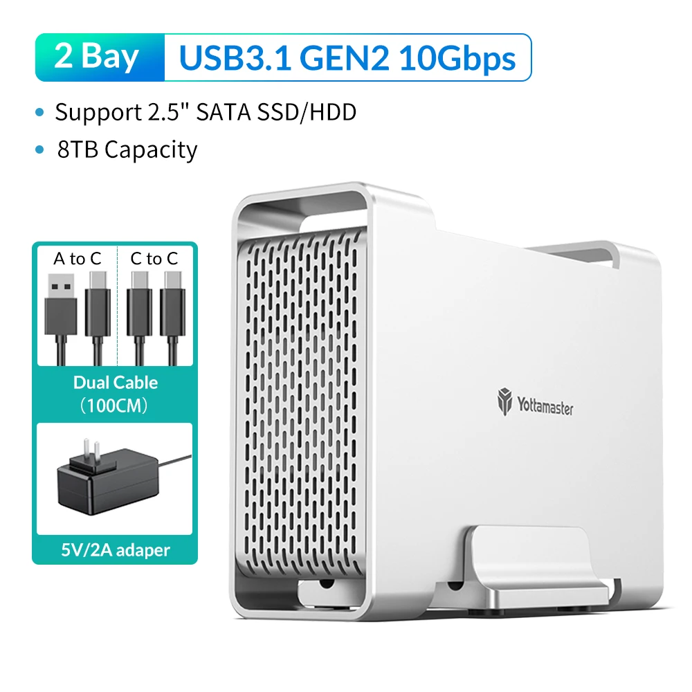 外付けハードディスク・ドライブ Yottamaster YK20 Mini 2TB SSD Yottamaster 2.5インチ HDD/SSDケース USB3.0 D25-Mini 3台目を