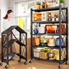 Nordic Iron Kitchen Cabinet Rack Floor-standing Multi-layer Microwave Oven Storage Racks Home Furniture Foldable Storage Shelf 2