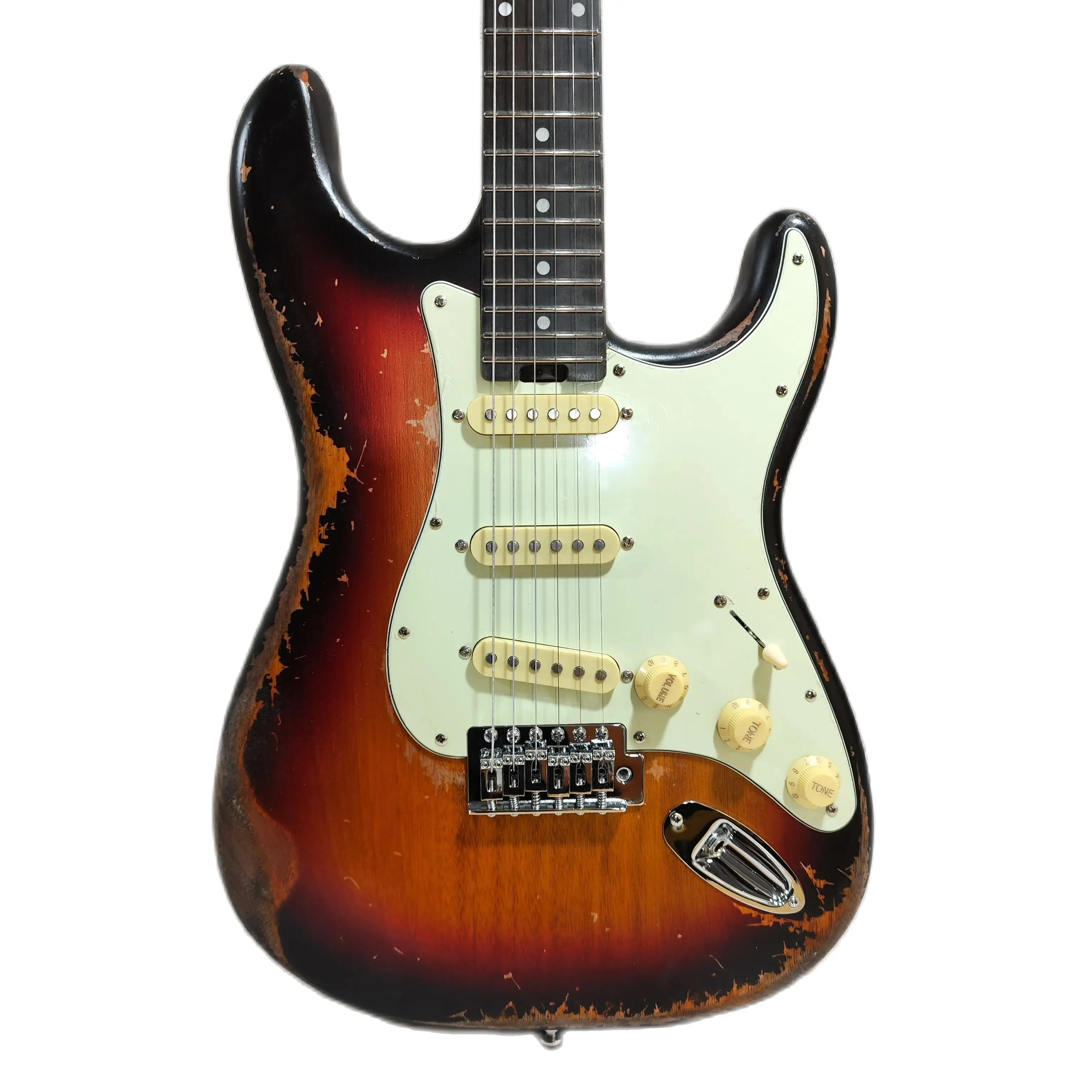 

High-quality 6-string visit to the old electric guitar Sun-colored stainless steel wire carbonized baked maple neck postage