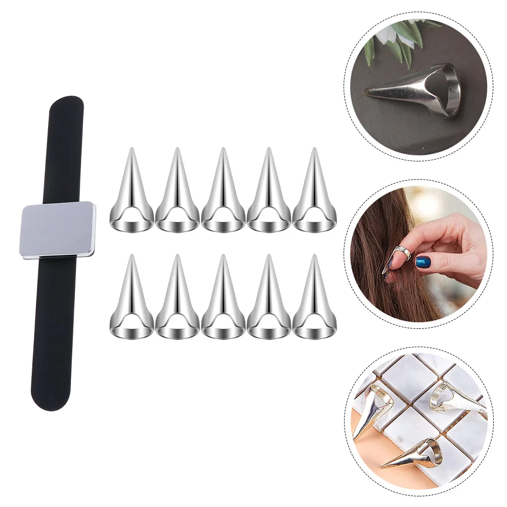 Hair Braiding Tool Wrist Magnetic Pin Holder Accessories Selecting Parting Finger Jewelry Decor Segmentation Ring Clip