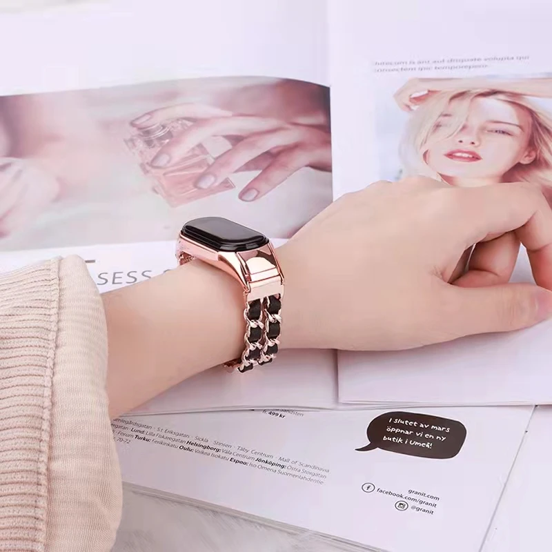 Metal Bracelet Strap For Xiaomi Mi band 7 6 5 4 3 Fashion Smart Bracelet Stainless Steel Wristband For Xiaomi Mi band 7 6 strap