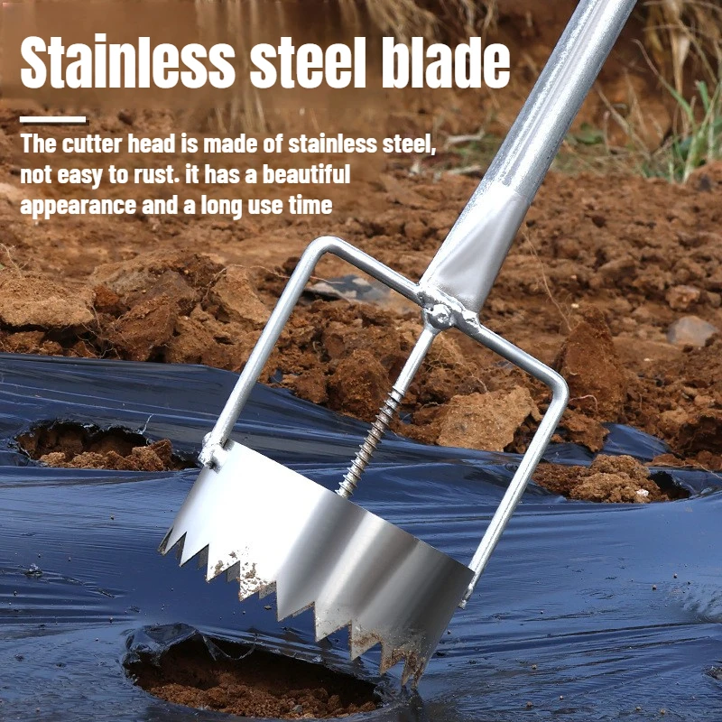 Durable Metal Film Puncher Vegetable Planting and Transplanting Agricultural Film Breaker Plastic Films Puncture Gardening Tool garden tools