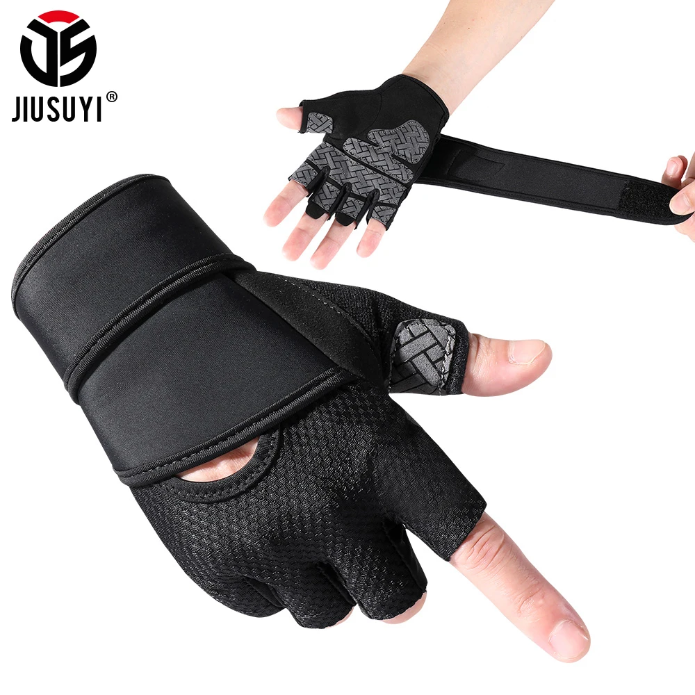 Sports Gym Gloves Half Finger Outdoor Fitness Training Weight Lifting Body Building Exercise Cycling Workout Anti-skid Men Women fitness gloves gym sports dumbbell workout gloves cycling half finger gloves silicone anti shock weight lifting training gloves