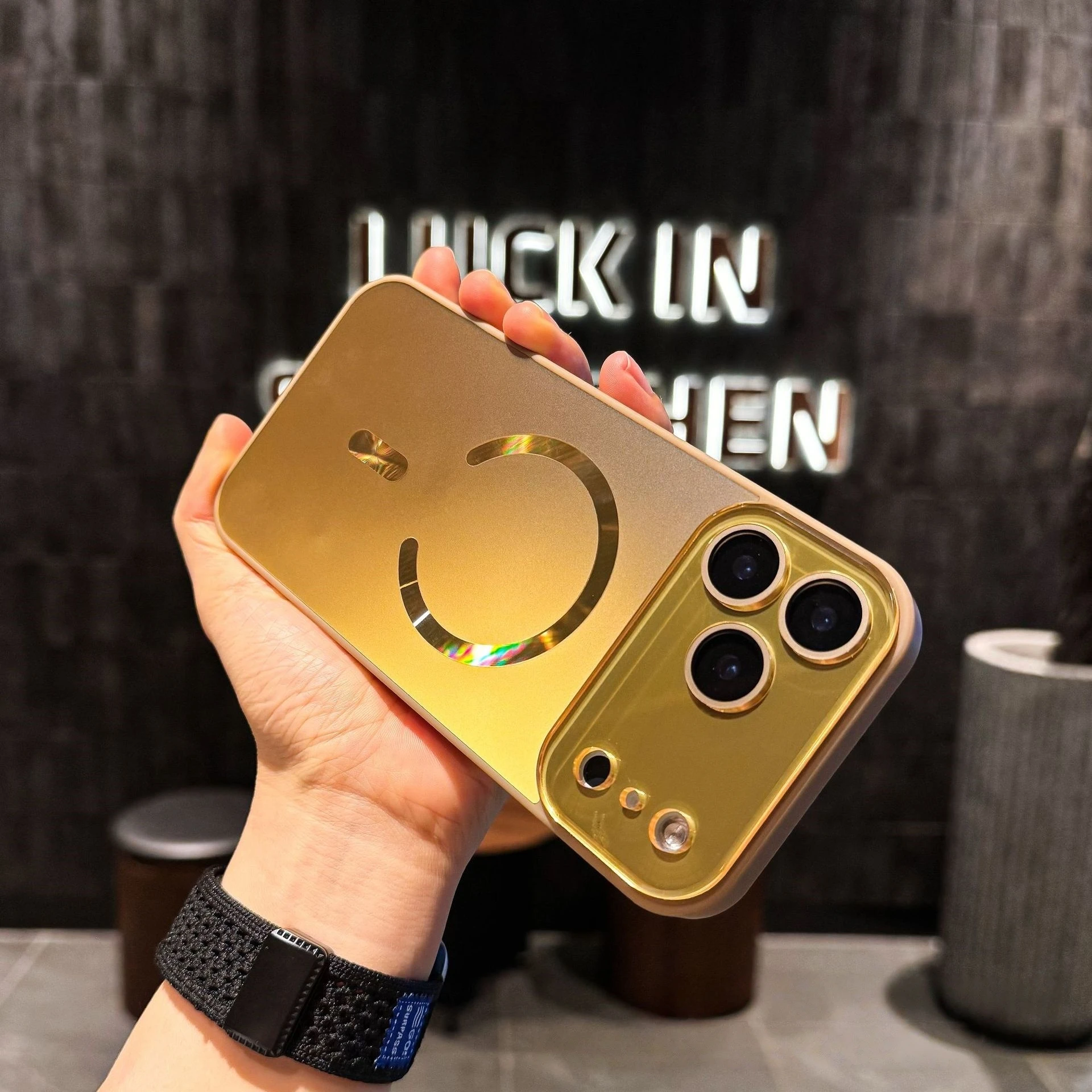 Luxury Laser Magsafe Magnetic Circle Soft Frame Phone Case with Lens Protective Cover