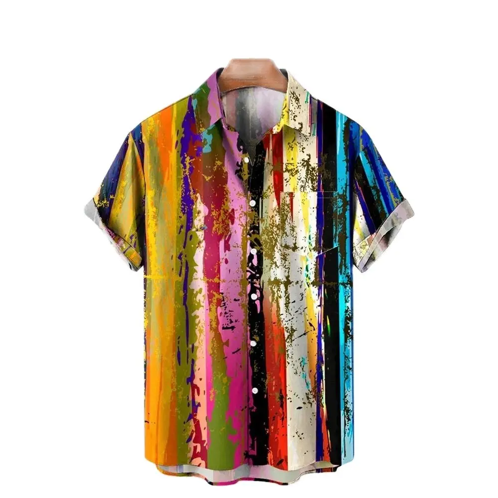Herren Freizeit hemd Hawaii hemd Herren Sommer 3D-Druck lässig Kurzarmhemd für Herren Kleidung atmungsaktive Hemden