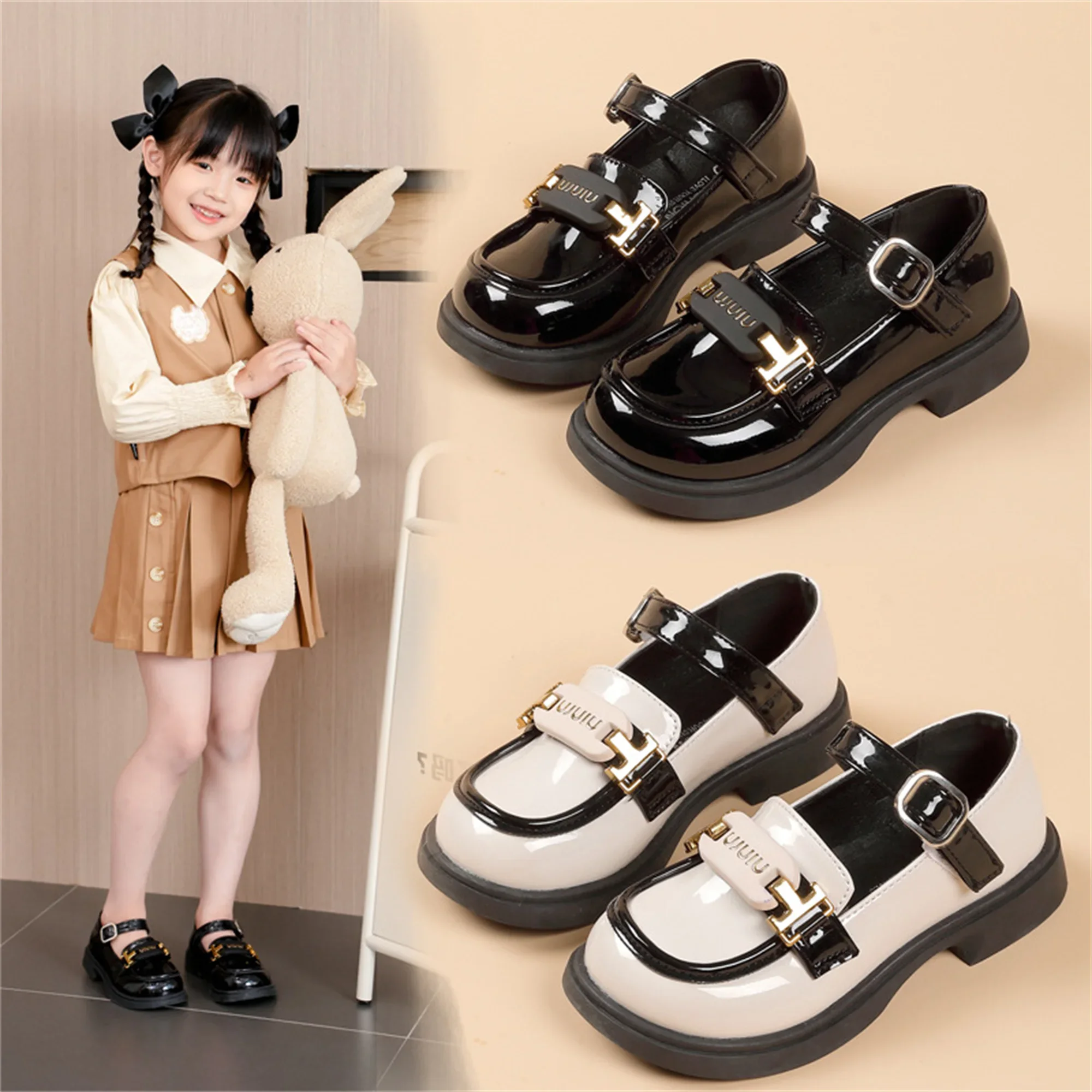 Girls' Leather Shoes Summer Fashionable Children's Princess Shoes Big Kids British Style Little Girls