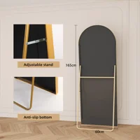 Зеркало в полный рост 165x60 см, подвесное стоящее зеркало из закаленного стекла, напольное зеркало, настенное зеркало для спальни, гостиной, прихожей — изображение 5