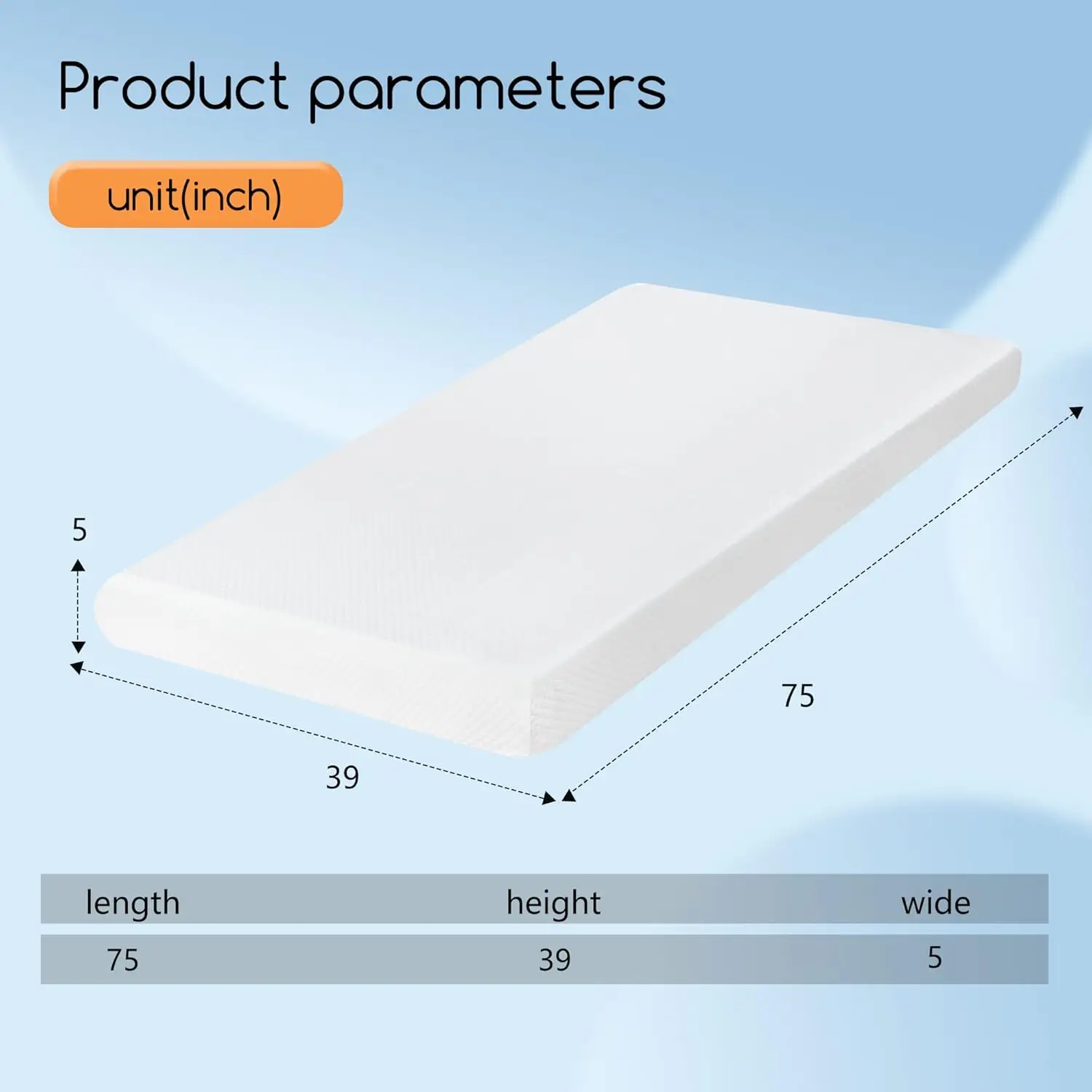 Mattress 5 Inch Gel Memory Foam Mattress/Twin Mattress/Cooling Gel Infusion/CertiPUR-US Certified/Comfy Support,White 2
