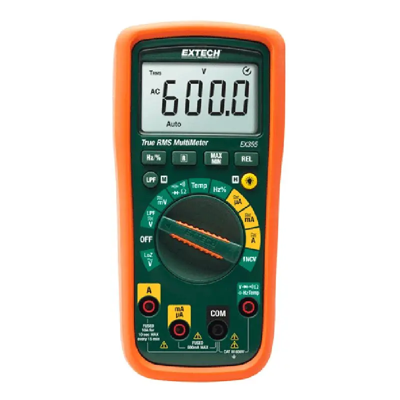 

EXTECH INSTRUMENTS EX355 Handheld Digital Multimeter, EX350 Series, 6000 Count, True RMS, Auto, Manual Range, 3.75 Digit
