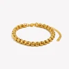 E.B.belle Stainless Steel 18K Gold Plated Bold Chunky Tarnish Free Snake Chain Necklace Bracelets Jewelry Set