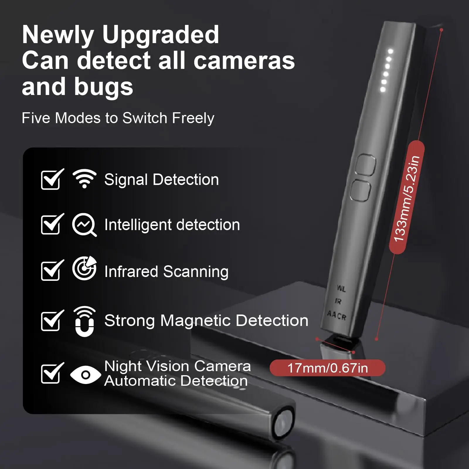 Hidden Camera Detectors Spy Camera Finder, RF Detector, Hidden Devices Detector, Bug GPS Tracker Detector