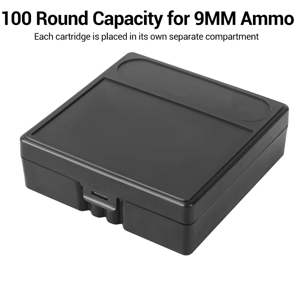 Ammo Storage Box 9mm Tactical Ammo Box 50/100 Rounds Shotgun Bullet Shell Holder Box Portable Rifle Cartridge Storage Case Flip-Top Bullets Can