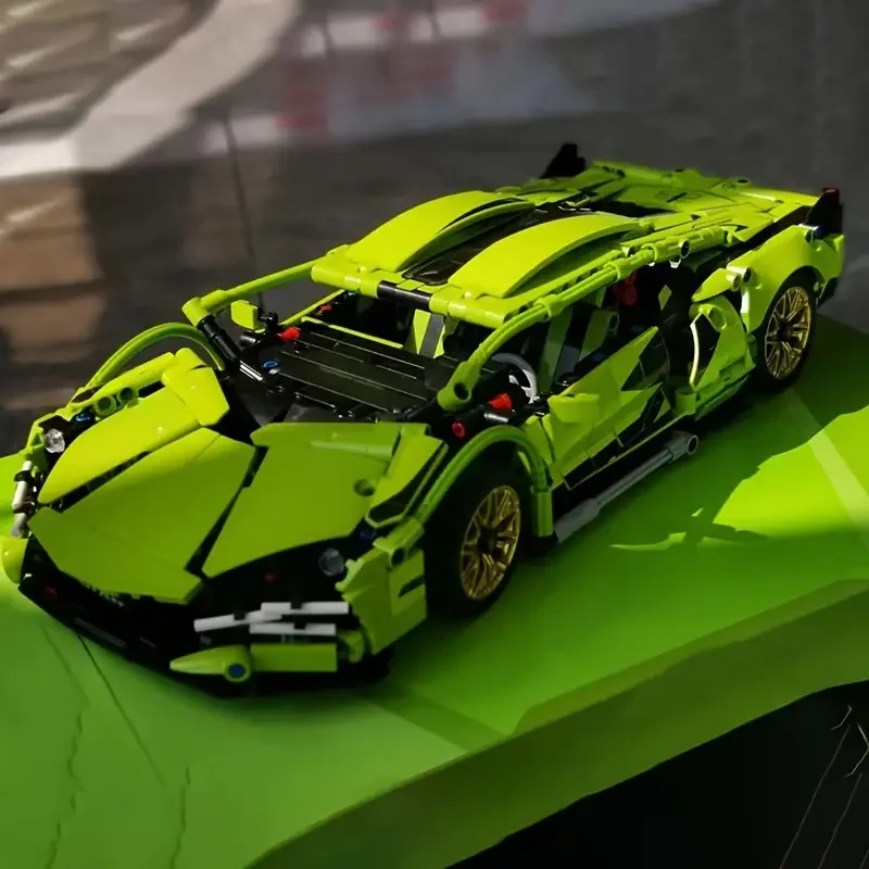 Building blocks car racing sport speed vehicle model city mechanical super bricks puzzle toys adult gift