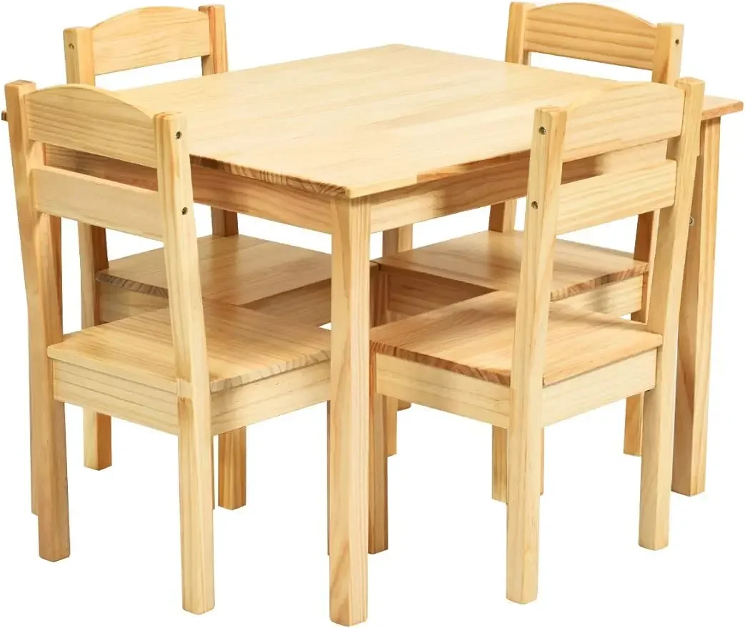 

5pc Wood Activity Table&Chairs for Children Arts,Homework,Snack Time,Preschool Furniture,Toddler Table&Chair Set,3-Color Choices