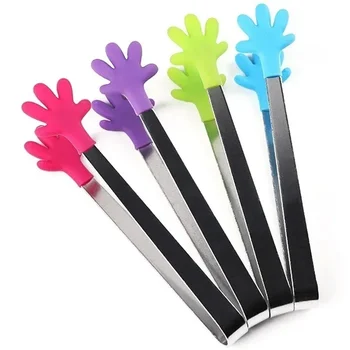 Mini Food Handheld Clip Creative Daily Kitchen Tools Stainless Steel Handle Silicone Random Color