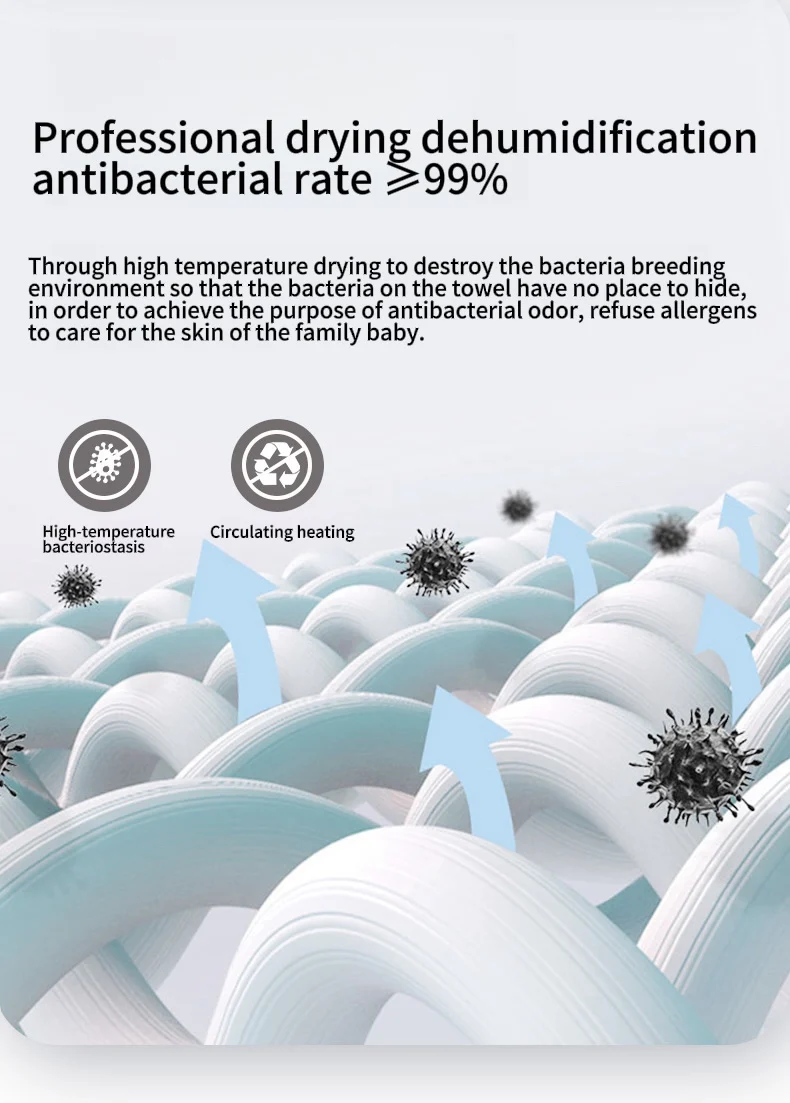 Description Picture 4 of itemHeating of whole machine and reversible storage rack heated towel bar electric towel rail with timer brushed towel rail