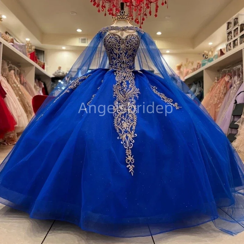 puffy royal blue quince dress Royal Blue Quinceanara Dress