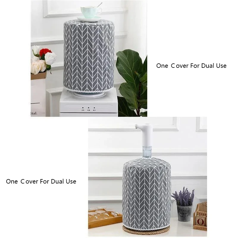 Linen Water Dispenser Cover Bucket Sleeve Dust Cover Barrel Home Dustproof Upper Opening Reusable Removable Dust water dispenser cover