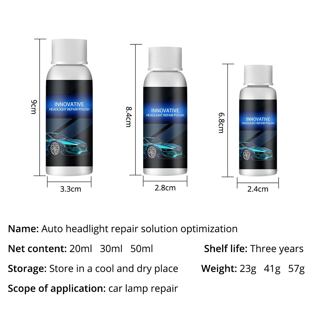 Auto Paint Coating Spray 50ml Car Headlight Repair Refurbished Liquid Kit Agent Head Light Renewal Polish Headlamp Fluid Wash Maintenance Paint