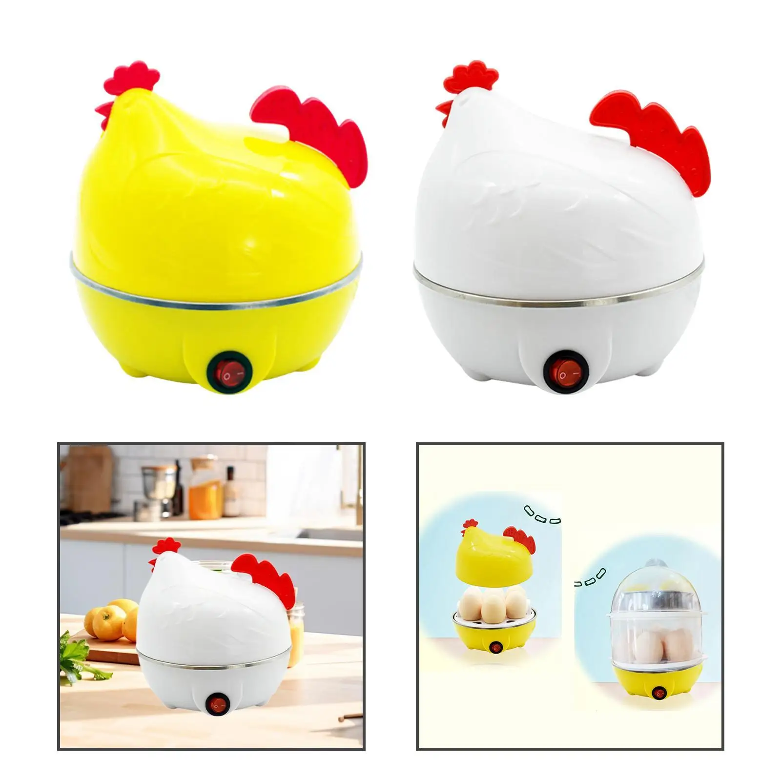 Egg Cooker Auto Shut Off Steaming Egg Boiler for Dining Kitchen Tools Home 4