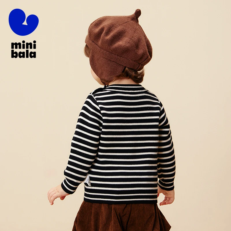 미니 발라 남아 여아  세미 하이넥 스웨터 베이스 레이어 피부 친화적 따뜻한 상의 2025 신상 겨울